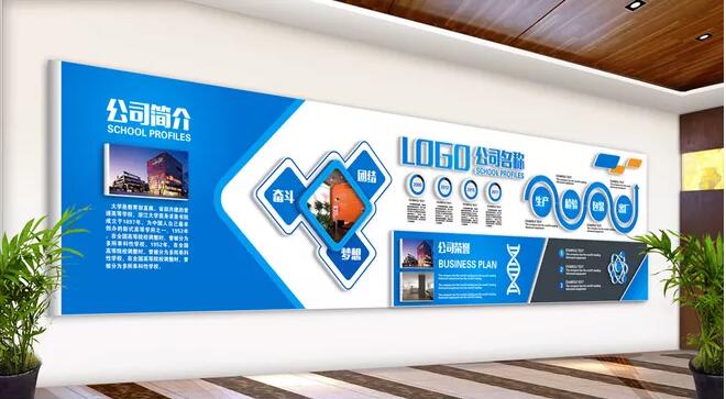 北京logo科技有限公司生产部门文化墙内容设计