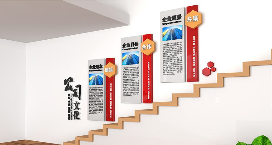 报社光辉历程楼梯走廊文化墙图片