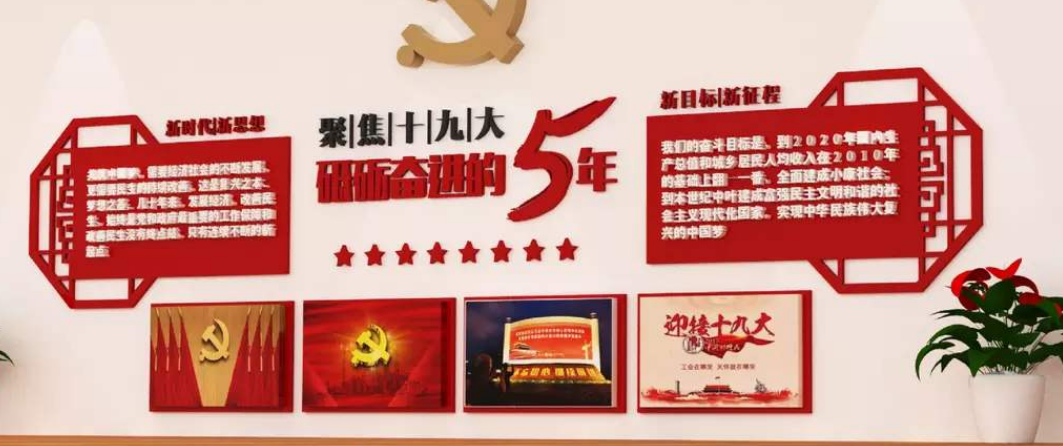十九大砥砺奋进的五年主题党建文化墙