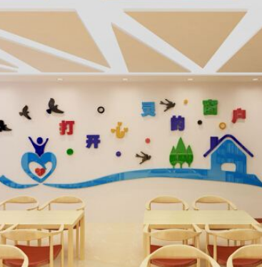 心理健康咨询室墙面装饰贴纸校园文化墙