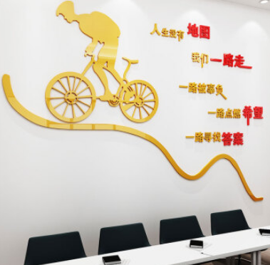 亚克力办公室立体墙贴3d装饰企业文化墙励志标语团队树风采