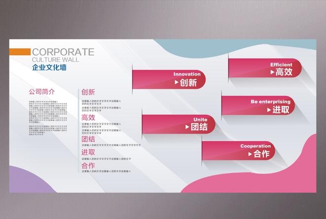 北京logo设计公司企业文化墙成品图
