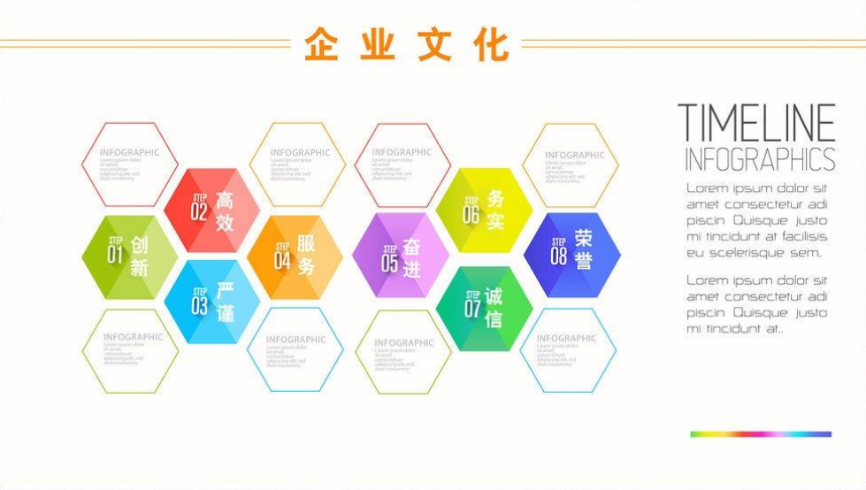 彩色互联网大气企业文化墙背景