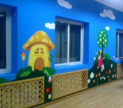 济南幼儿园墙体彩绘文化墙制作