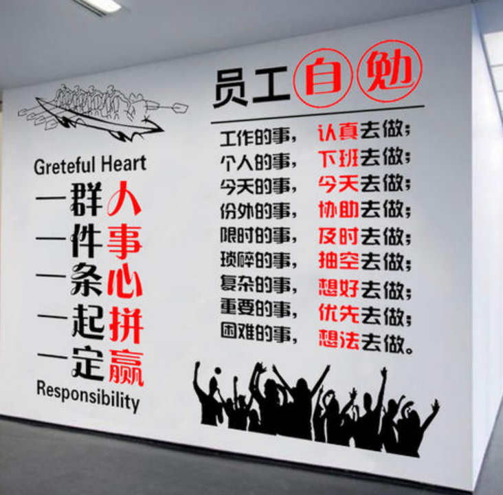 企业文化墙团队励志创意海报标语