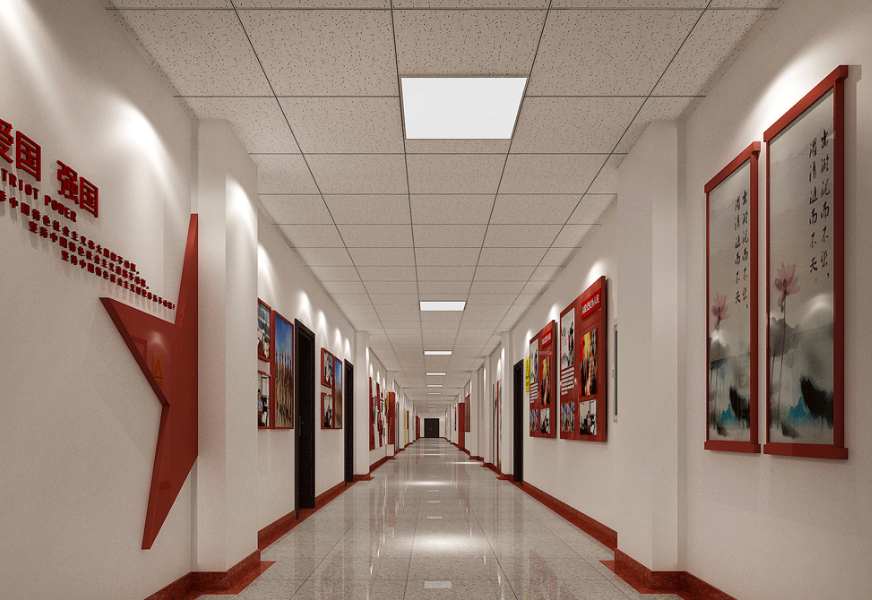 学校办公楼走廊文化墙装修效果图 5款学校走廊背景文化墙