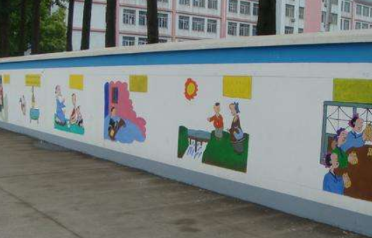 云南昆明校园文化墙体彩绘校园文化墙
