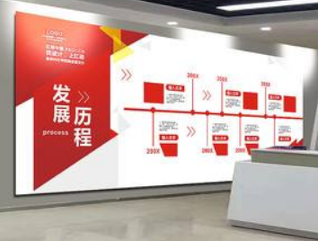 创意企业发展历程立体文化墙图片