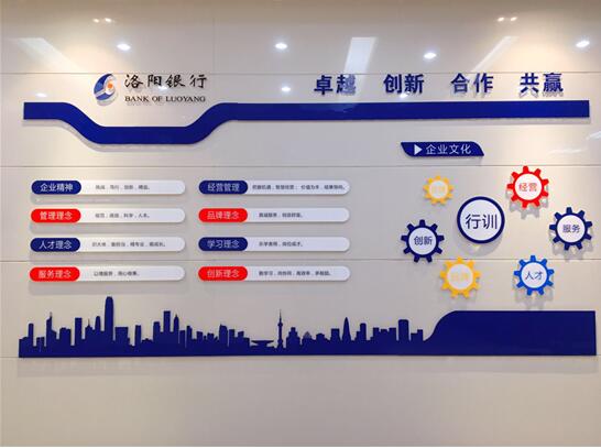 洛阳银行网点服务文化墙设计制作图片