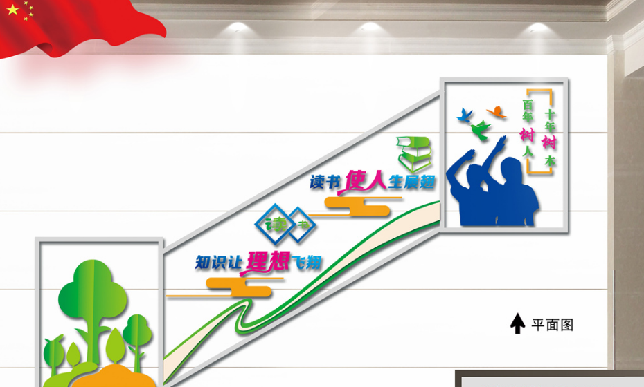 书画室楼梯文化墙图片