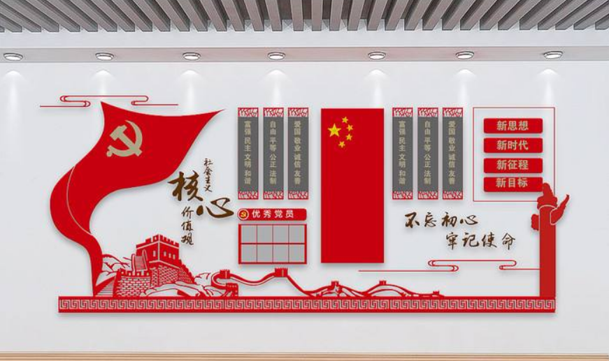 红色大气党建文化墙形象墙