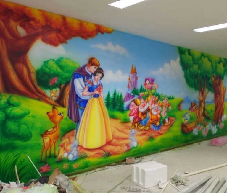 幼儿园彩绘文化墙制作