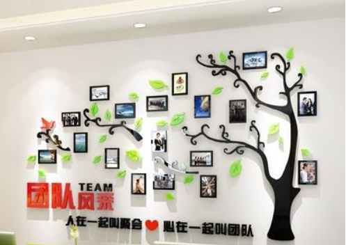 相框墙公司企业团队励志标语办公室文化墙装饰3d亚克力立体