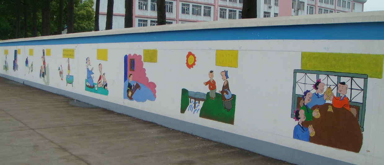 政府宣传学校围墙新农村文化墙户外墙体喷绘机写真机室外墙体彩绘