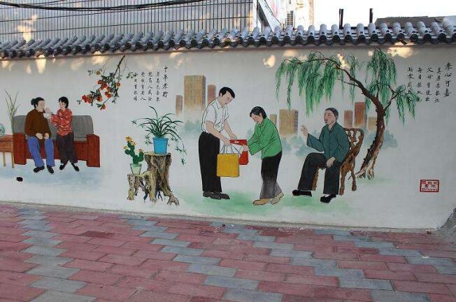 街道文化墙彩绘制作效果图