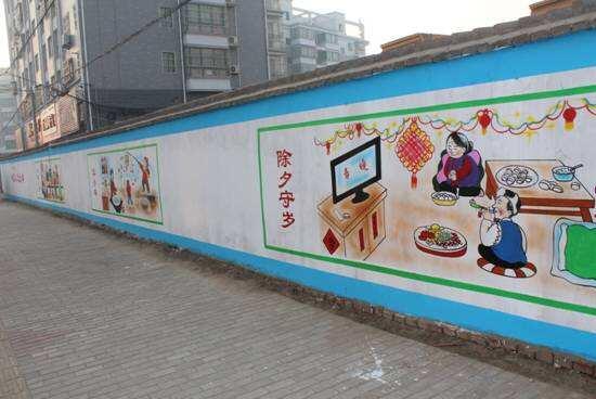 文化社区街道文化墙制作效果图