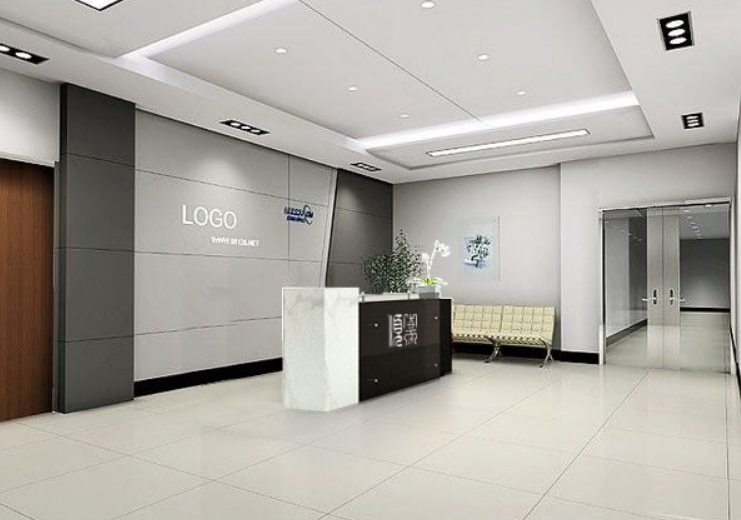 建筑设计公司办公室前台背景墙