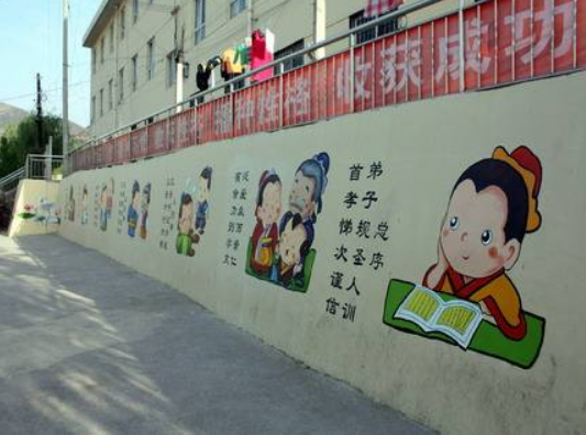 幼儿园学校围墙文化墙墙体彩绘壁画涂鸦彩绘