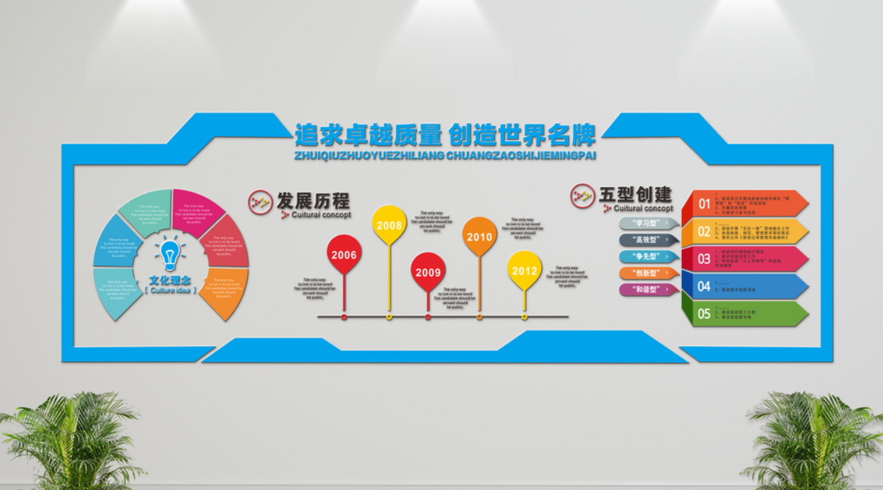 精美大气企业文化墙 立体企业文化墙