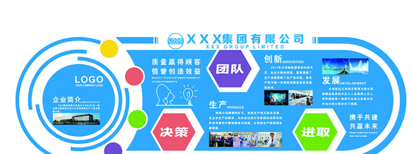 企业高端风采微立体展板文化墙图片