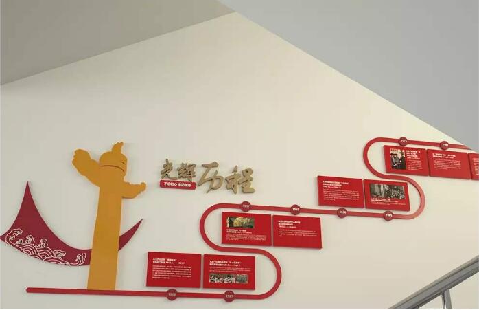 党建楼梯文化墙制作效果图
