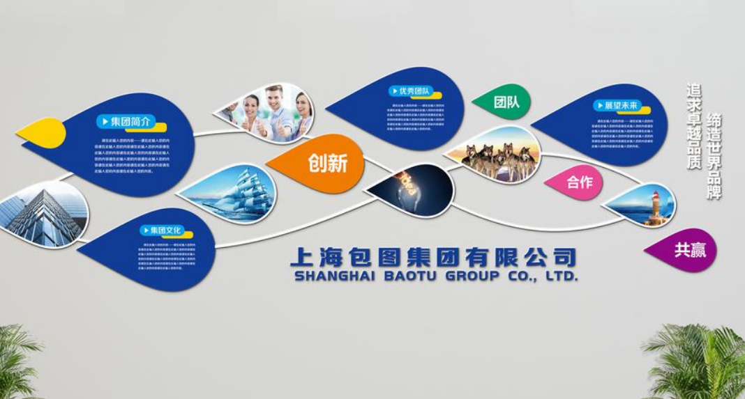 企业文化墙设计公司简介创意办公室文化长廊