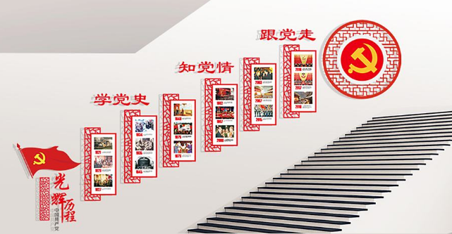 社区党的光辉历程楼梯文化墙图片