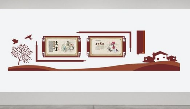 中国风国学传统文化楼道文化墙展板