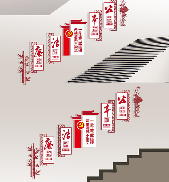 企业文化墙楼梯文化展板