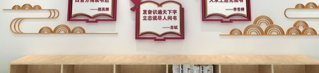 中国风图书室图书馆国学文化微立体文化墙