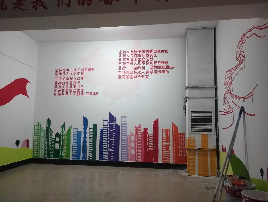 社区党建楼道文化墙制作效果图