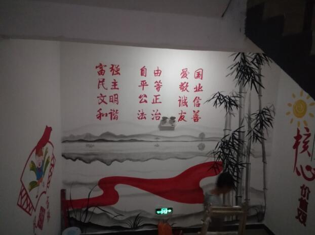 社区党建楼道文化墙制作效果图