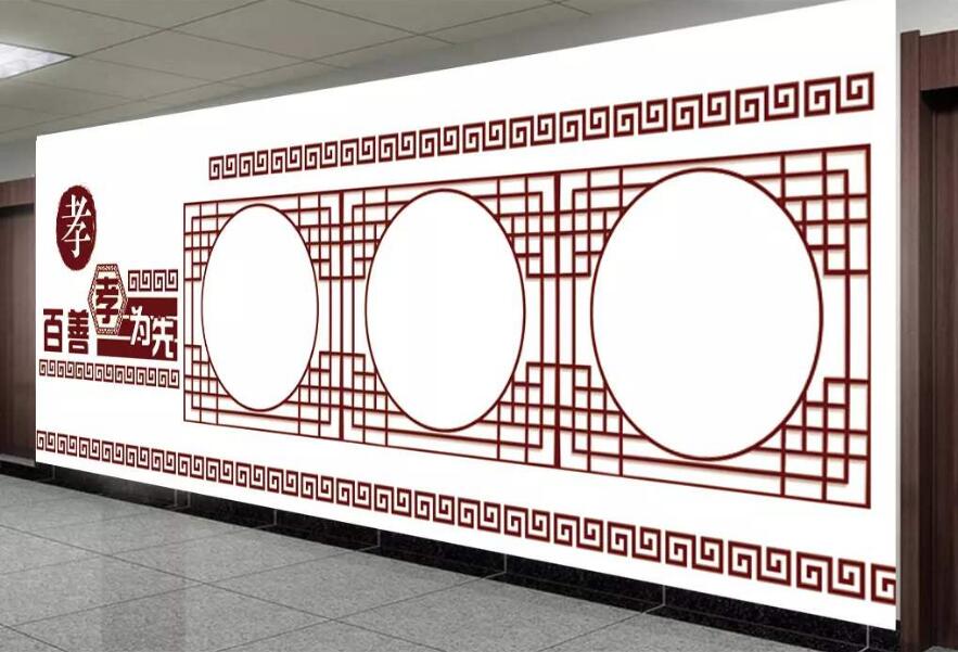立体中式校园文化墙制作效果图