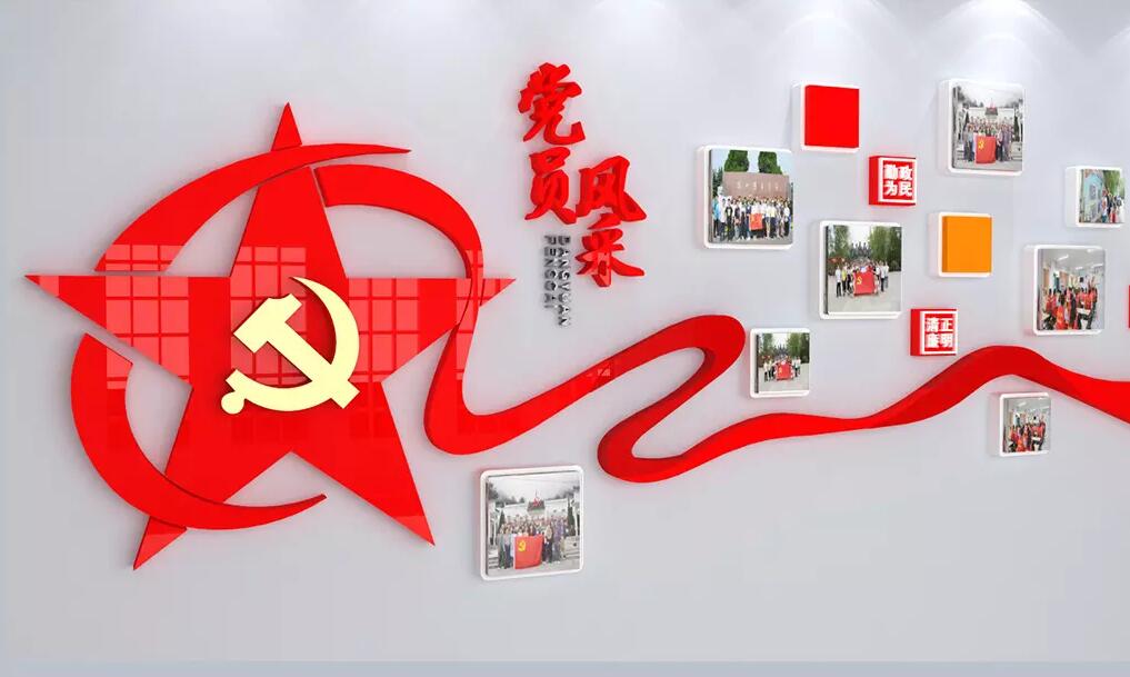 党员风采党建文化墙制作效果图