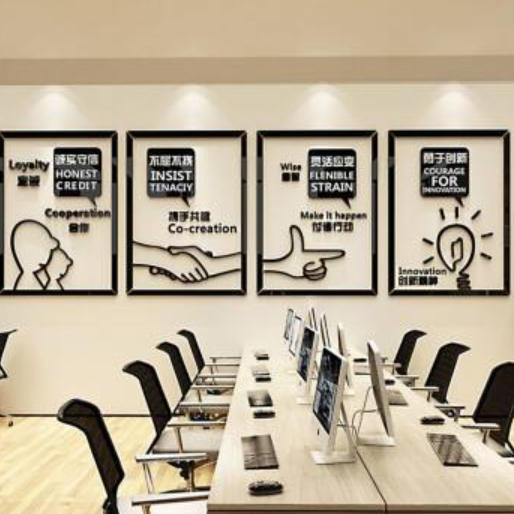 立体公司企业文化墙办公室励志照片墙
