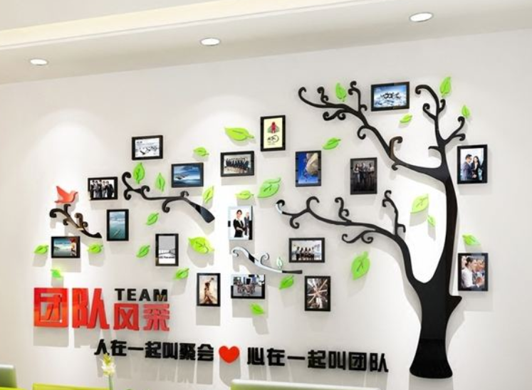 企业文化墙3d立体墙贴公司照片墙办公室装饰