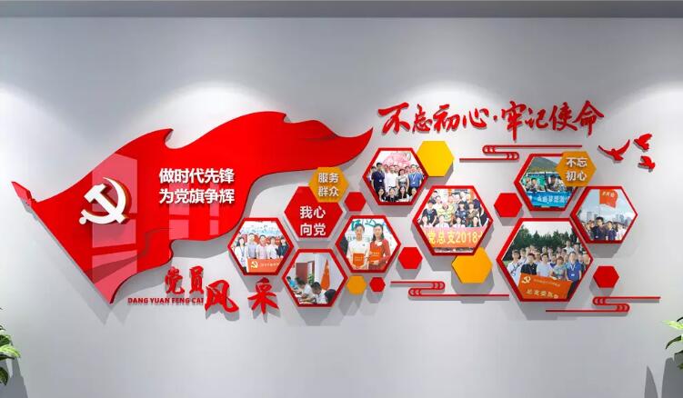 党员风采文化墙制作效果图