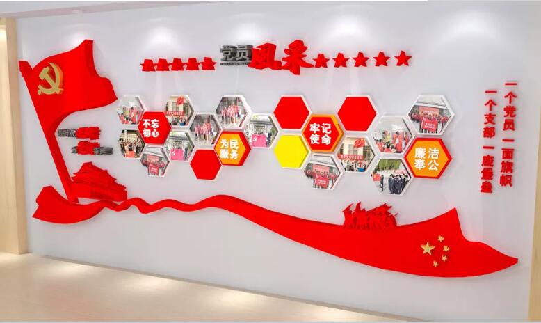 党员风采文化墙制作效果图