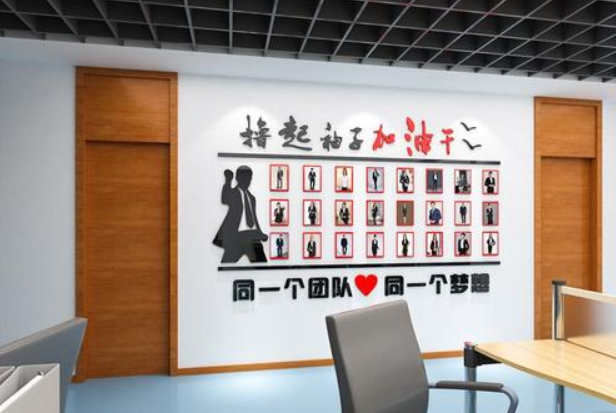 同一个团队亚克力墙贴公司企业文化墙照片