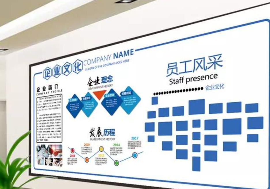 简约微立体企业文化墙企业展板