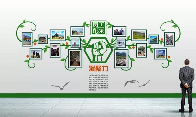 创意时尚企业员工风采文化墙制作效果图