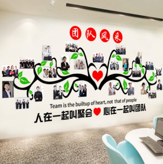 创意时尚企业员工风采文化墙制作效果图