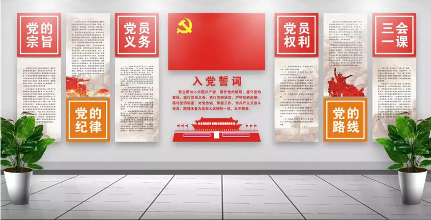 政府党建文化墙制作效果图