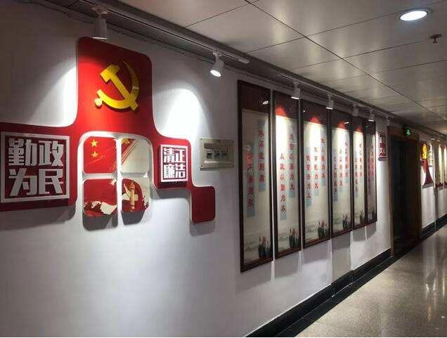 政府党建楼梯文化墙制作效果图