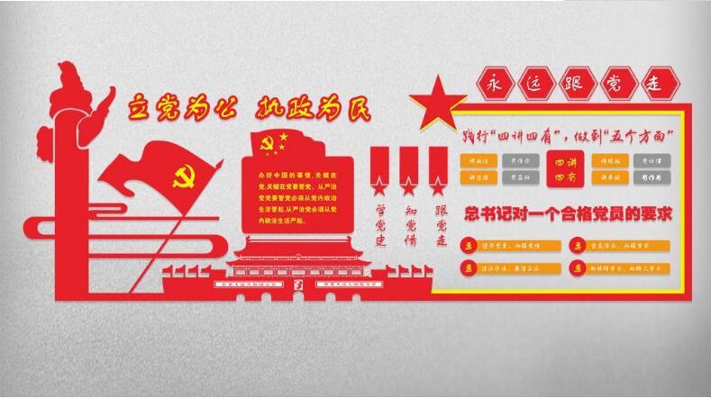 办公室党建文化墙制作效果图