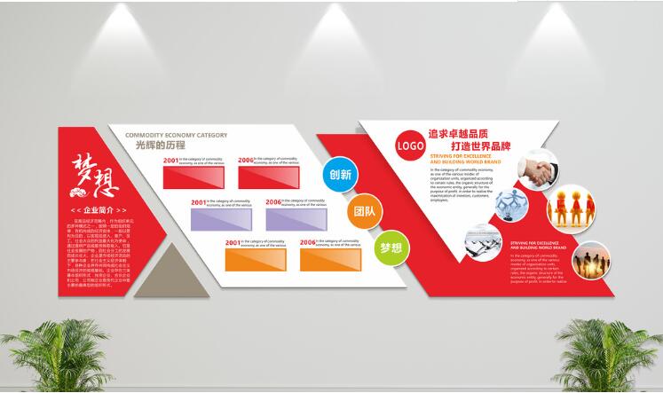 大气立体企业文化墙制作效果图