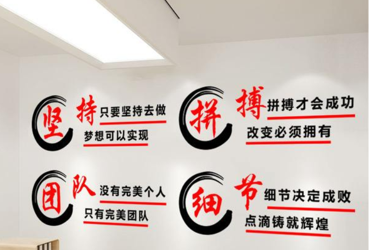 办公室墙贴团队励志文字标语企业文化墙装饰亚克力3d
