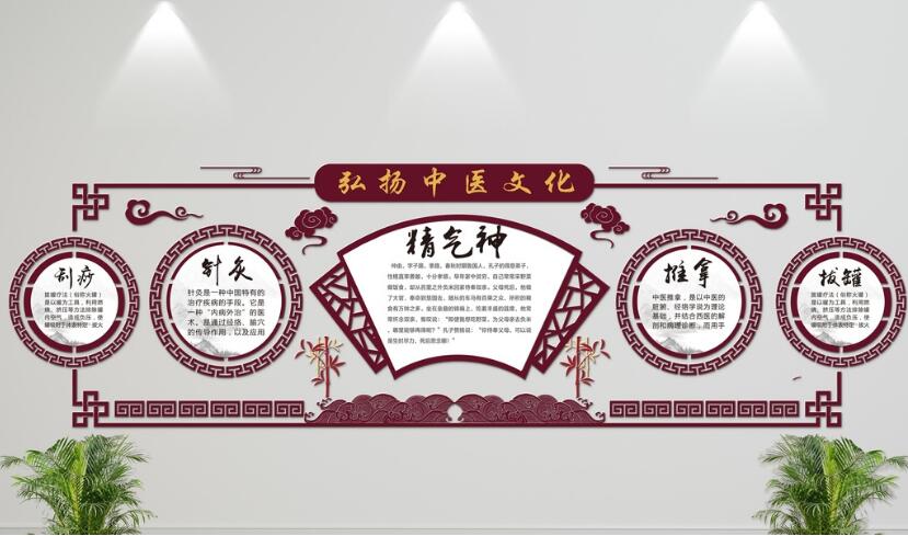 创意中医文化墙制作效果图