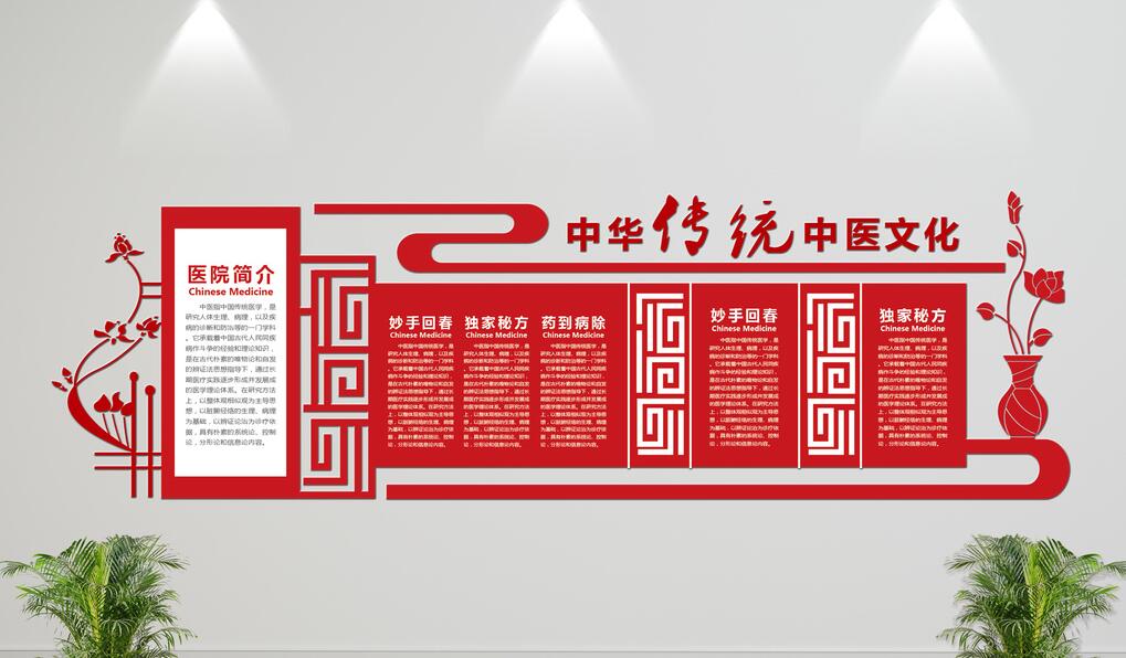 创意中医文化墙制作效果图