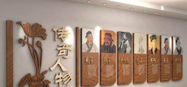 中式企业走廊文化墙设计图